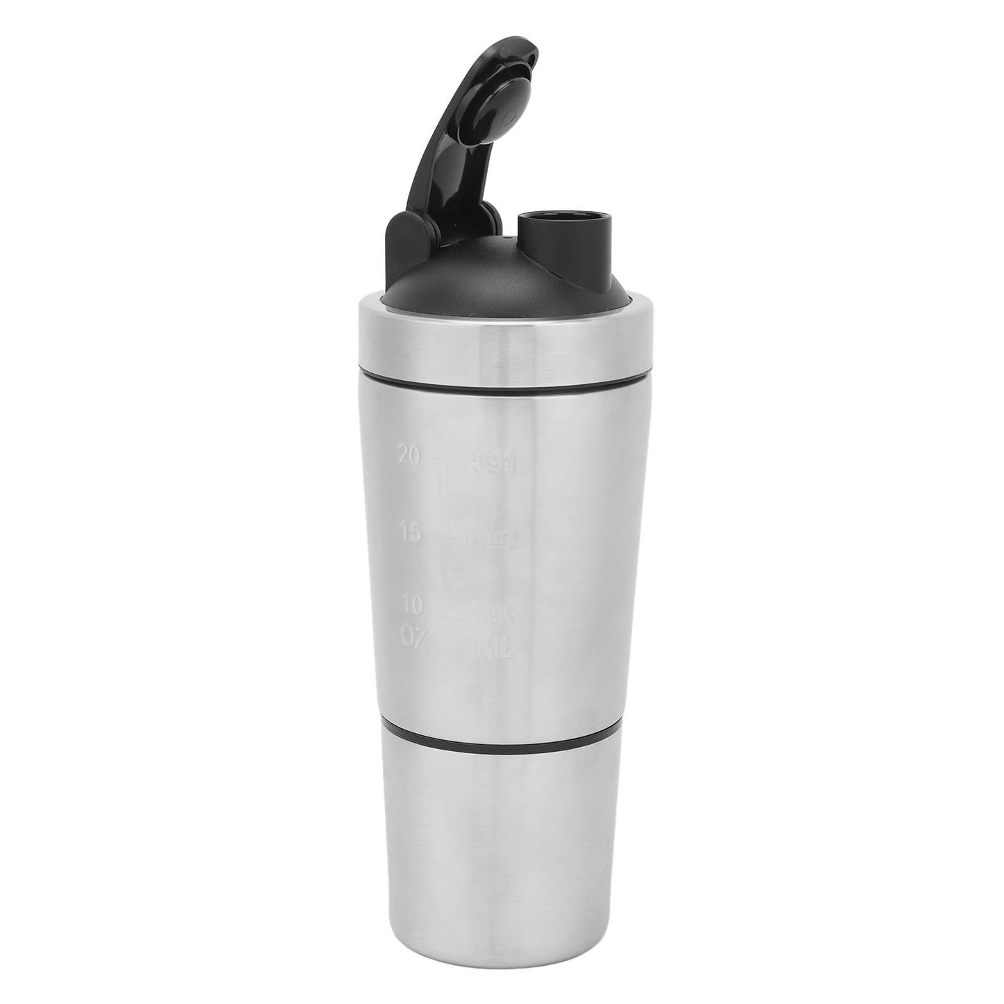 Protein Shaker Bottle with Scale Portable Stainless Steel Double Section Shaker Bottle for Gym Lovers Teenagers