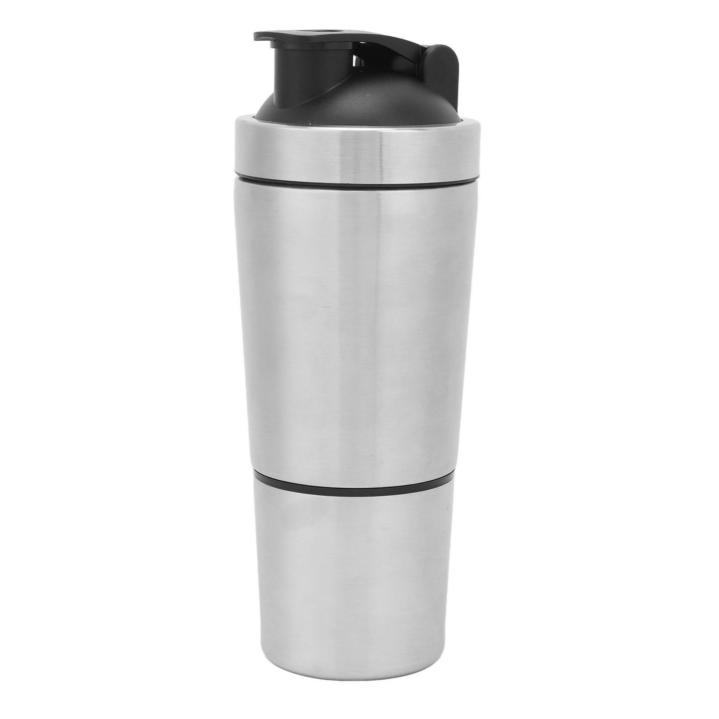 Protein Shaker Bottle with Scale Portable Stainless Steel Double Section Shaker Bottle for Gym Lovers Teenagers