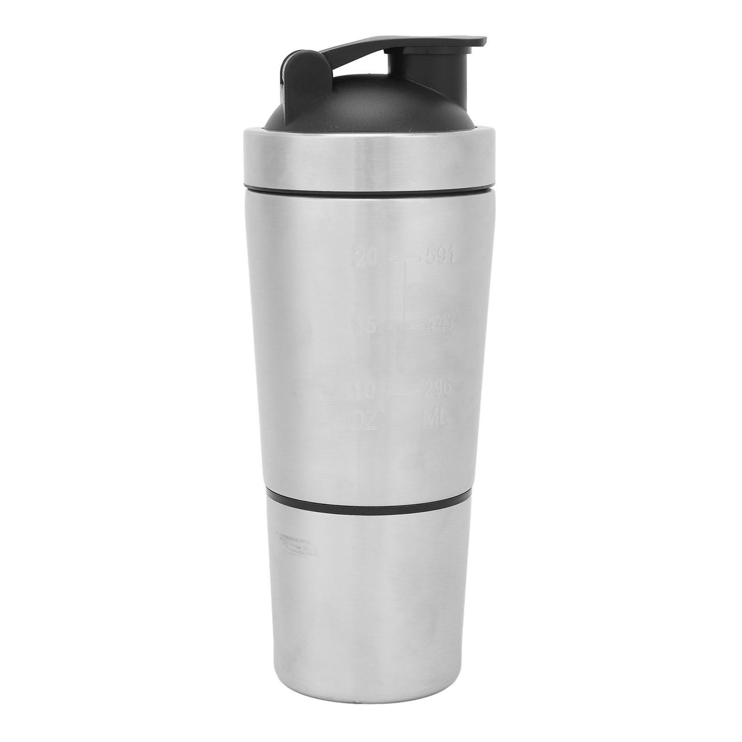 Protein Shaker Bottle with Scale Portable Stainless Steel Double Section Shaker Bottle for Gym Lovers Teenagers